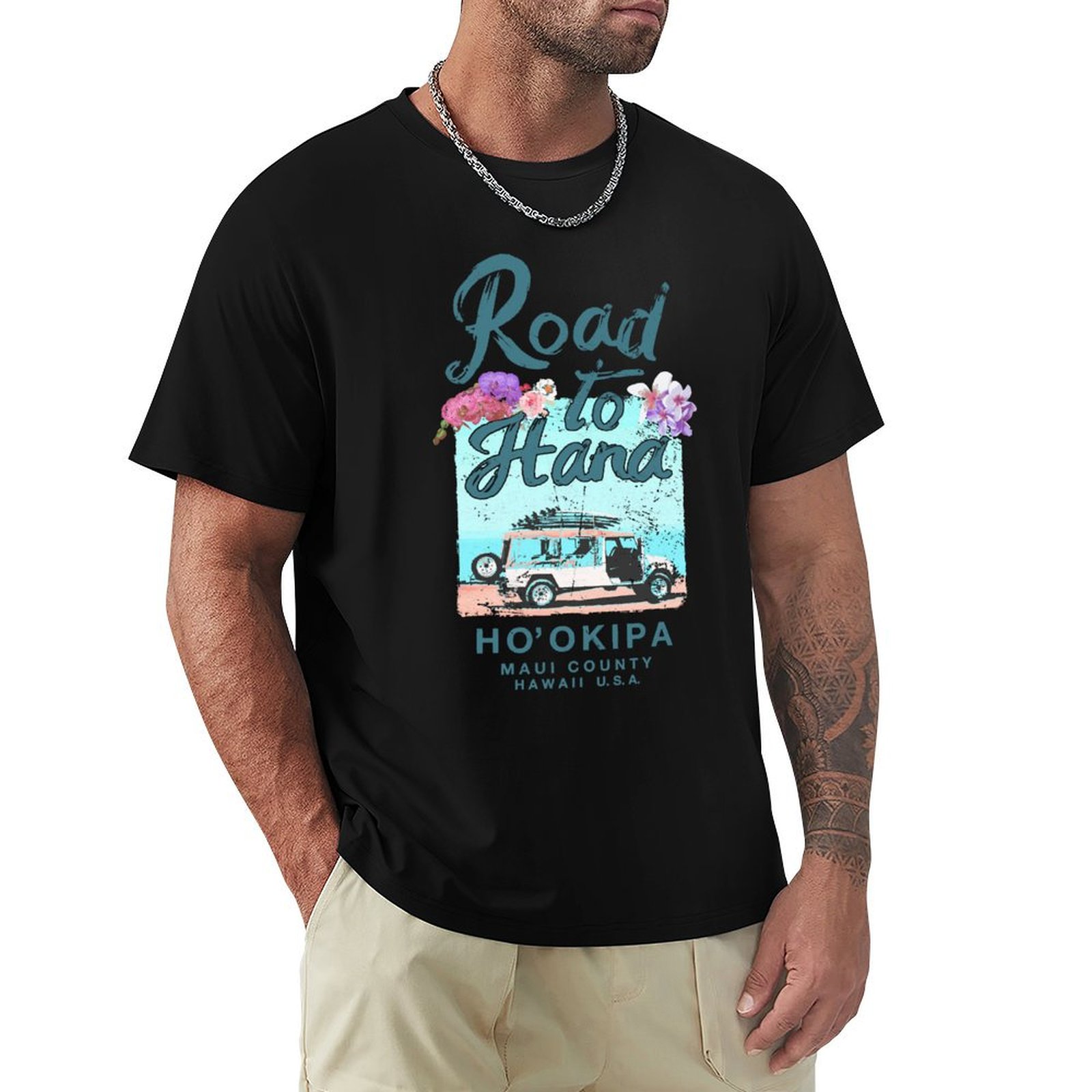 Vintage Hawaiian Floral Shirt - Road to Hana Maui Hawaii –