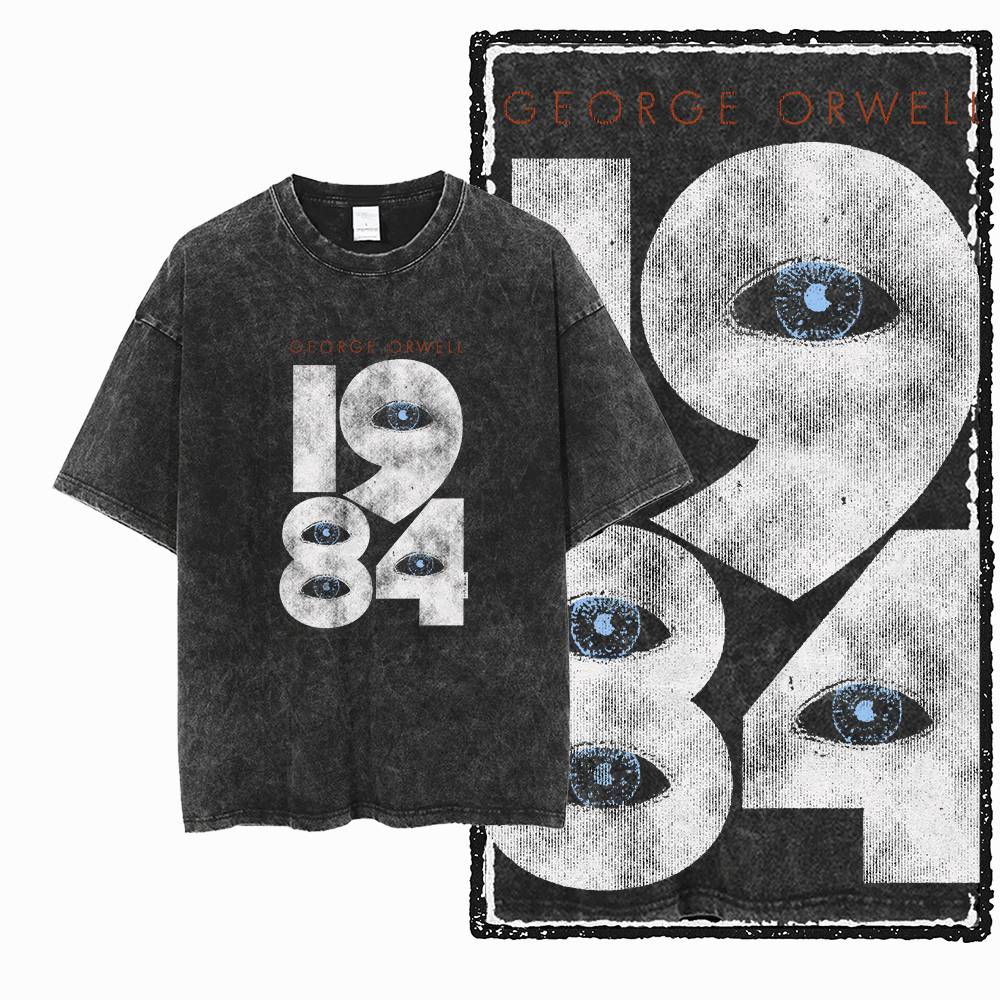 Acid Wash Vintage Graphic T Shirt - G02 Exclusive 100% bawełna Duży rozmiar