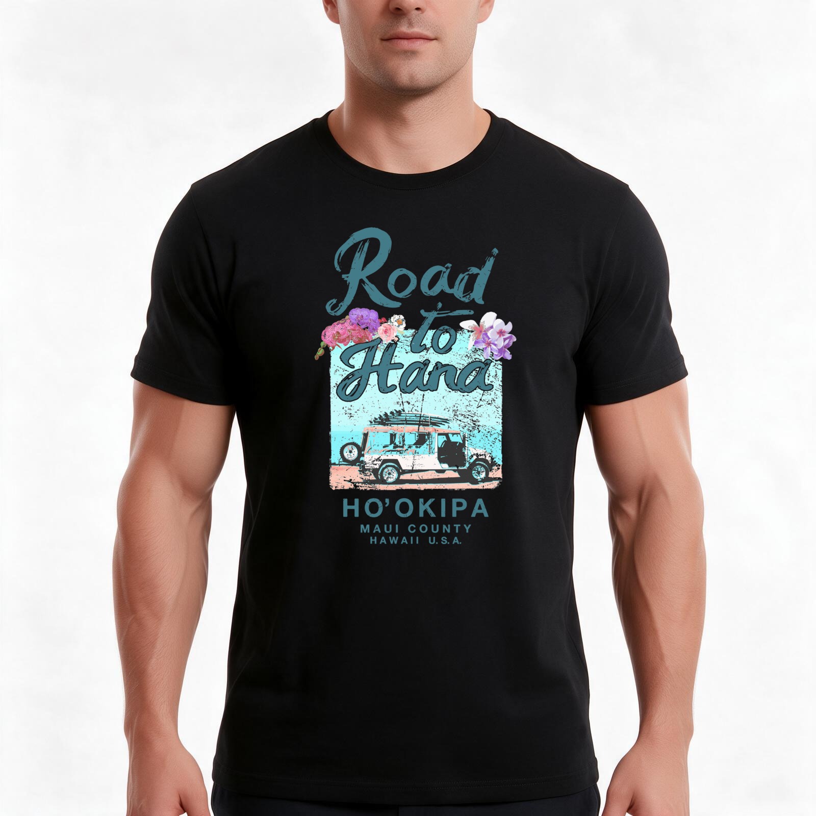 Vintage Hawaiian Floral Shirt - Road to Hana Maui Hawaii –