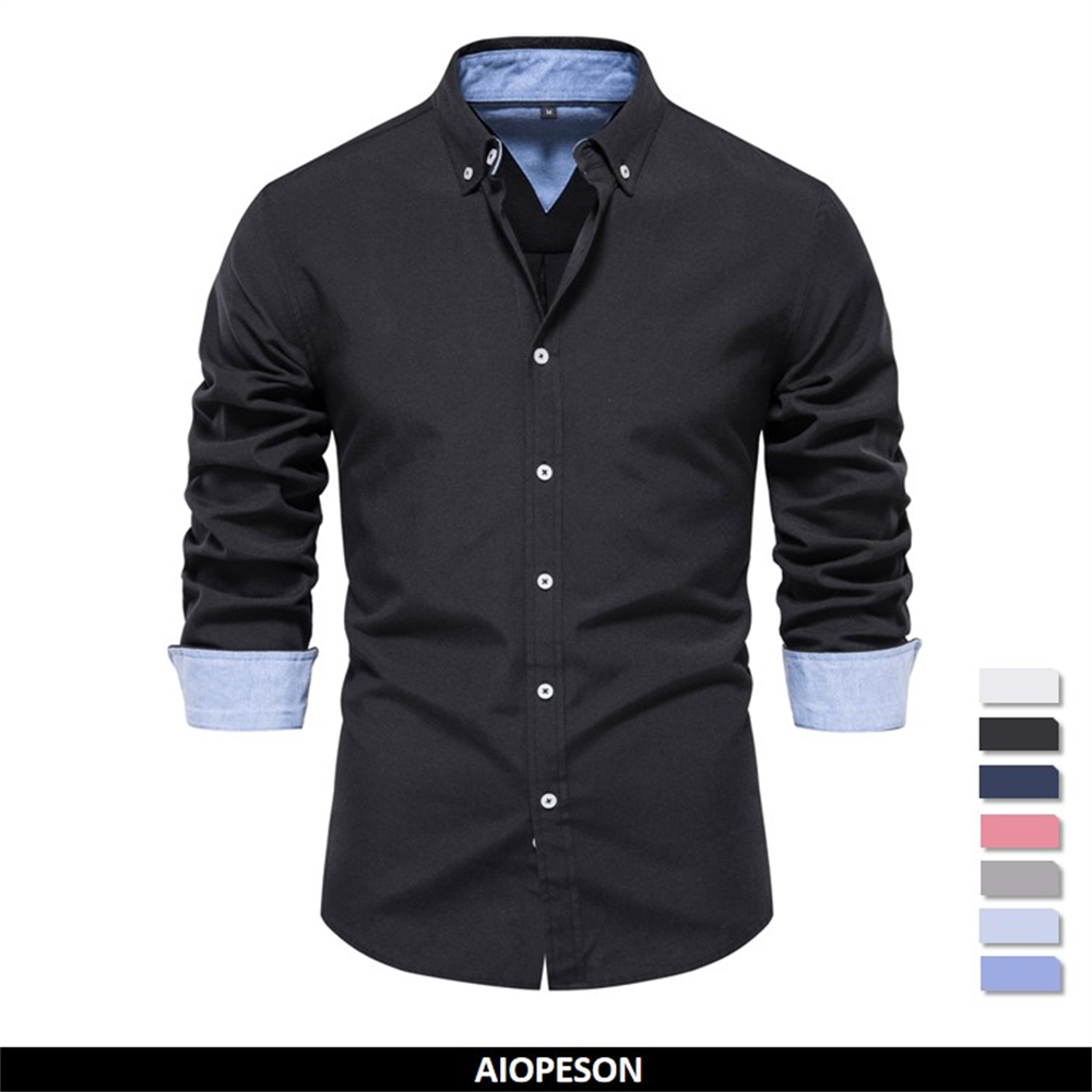 Oxford Cotton Casual Shirt Business - AIOPESON 2023 Nowa jesienna bawełniana koszula