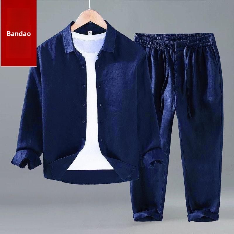 Letni zestaw koszula i spodnie – Mens Linen Shirt Long Sleeve recenzja i cena