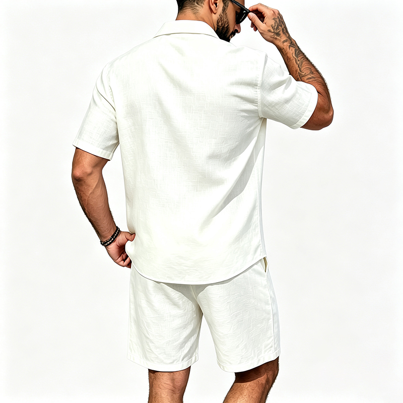 Męski lniany dwuczęściowy zest – Mens Linen Shirt Long Sleeve recenzja i cena