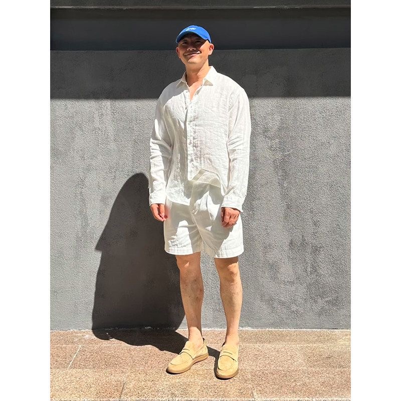 Lekki luksusowy męski lniany z – Mens Linen Shirt Long Sleeve recenzja i cena