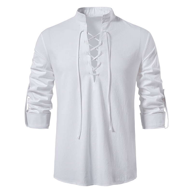 Męska koszula średniowieczna s – Mens Linen Shirt Long Sleeve recenzja i cena