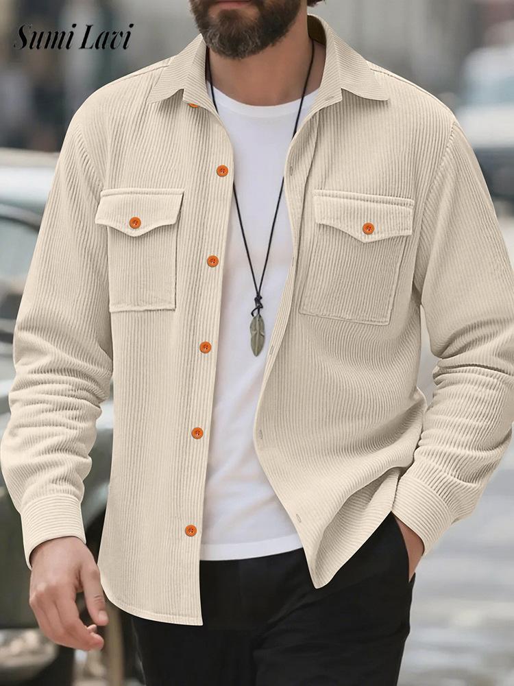 Męska koszula-kurtka sztruksow – Corduroy Button Up Shirt Men recenzja i cena