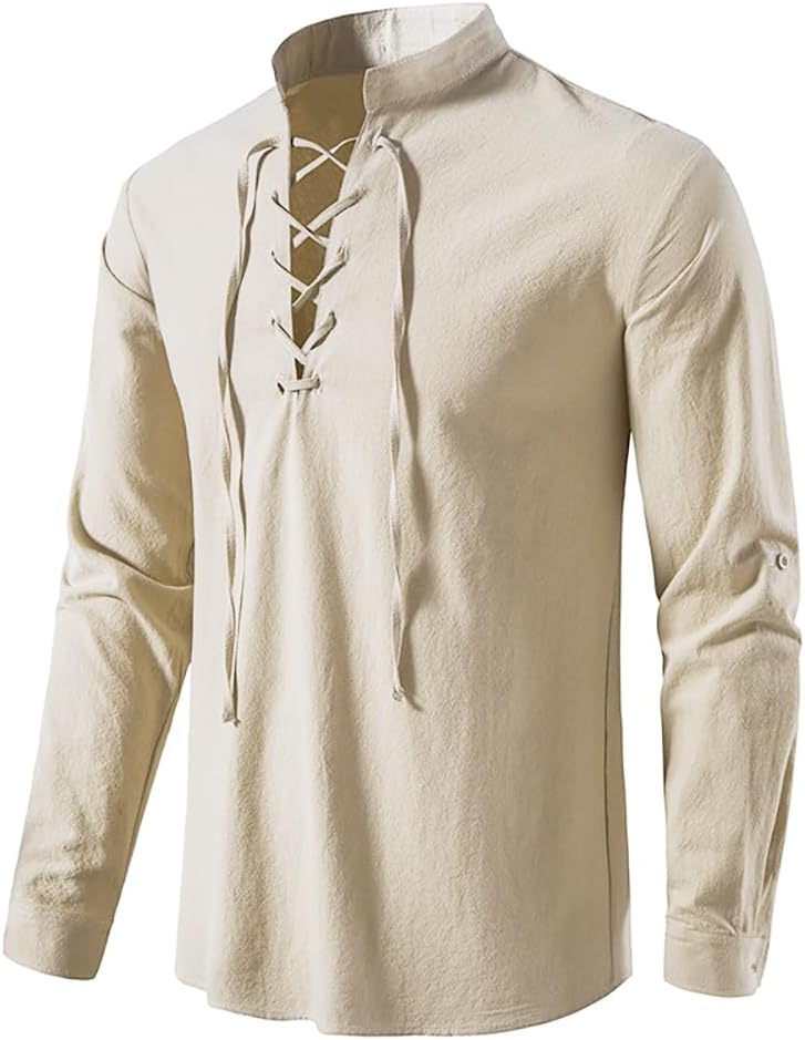 2-częściowy zestaw męski: śred – Medieval Gothic Lace Up Pirate Shirt recenzja i cena