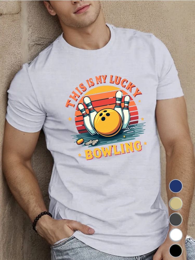 Królewski Niebieski Męski T-sh – Short Sleeve Bowling Shirt Retro recenzja i cena
