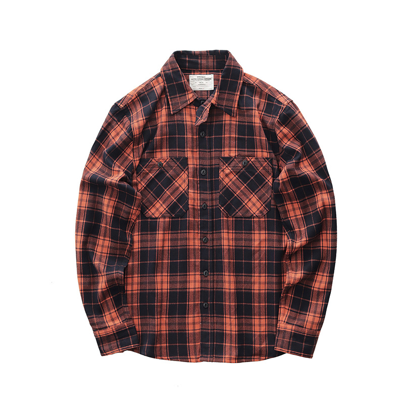 Jesienna Nowa Japońska Retro K – Flannel Plaid Shirt Heavy Weight recenzja i cena